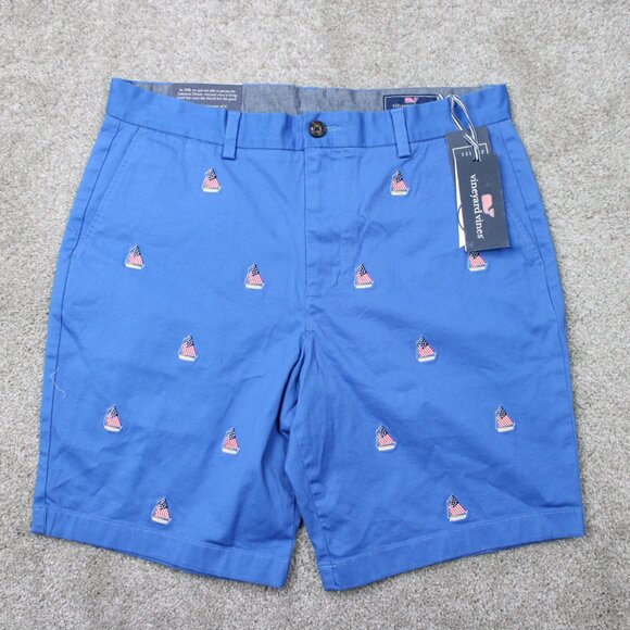 Vineyard Vines Other - Vineyard Vines Shorts NWT Mens 38 Blue USA Flag Embroidered 9" Breaker Chino